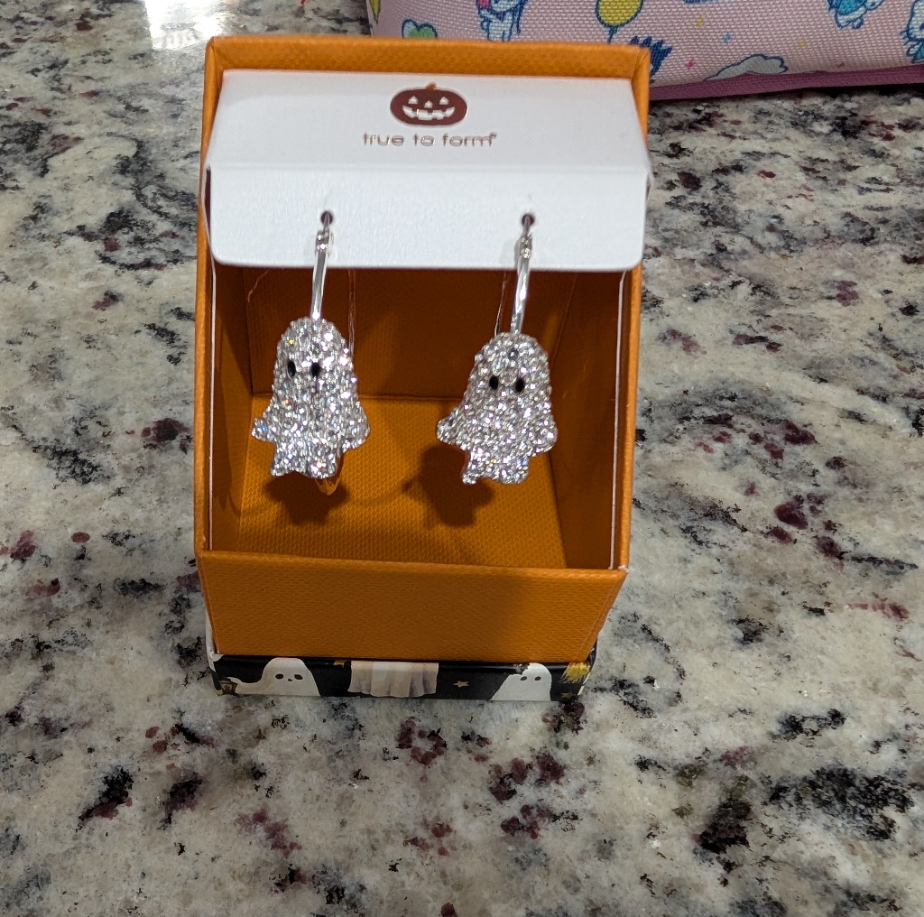 True To Form Silver Ghost Earrings 25$